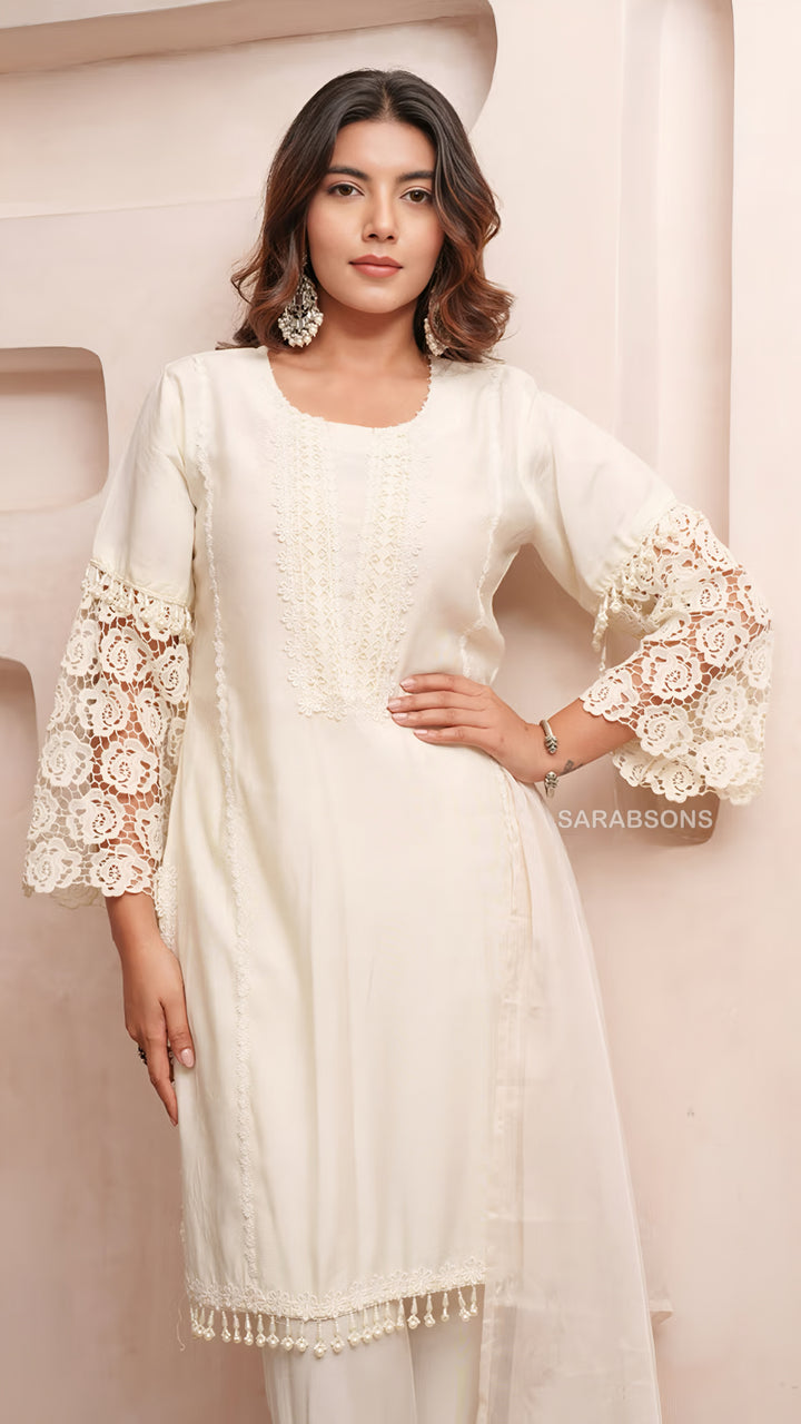Ivory Dreams Suit Set- Pants Set
