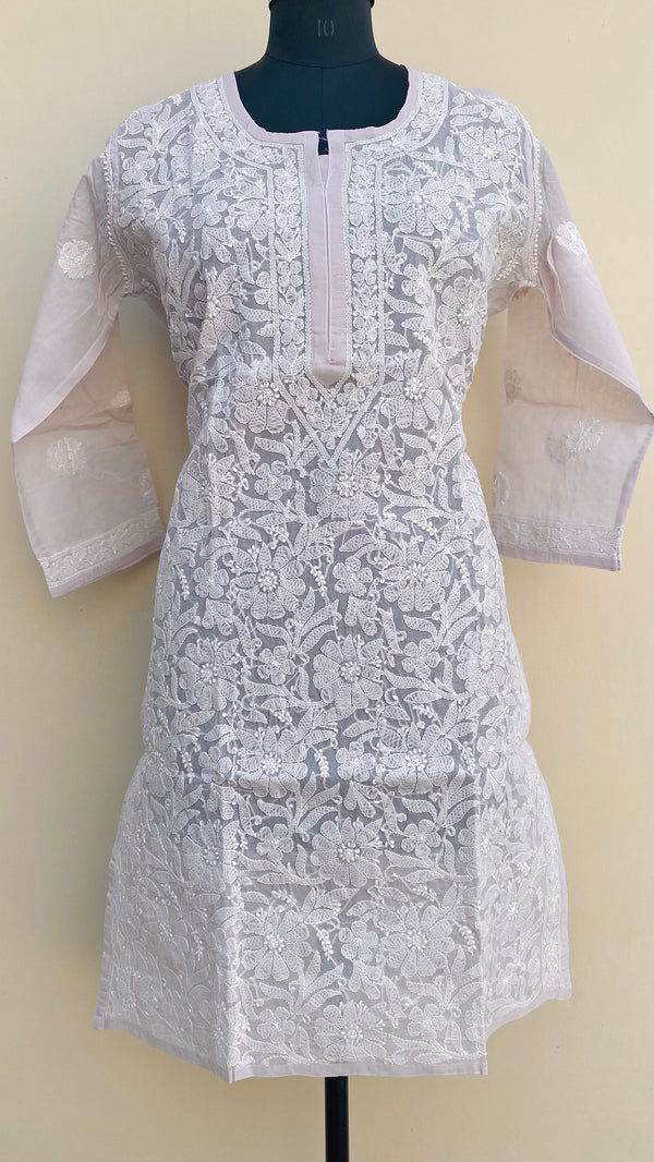 Lucknow Chikankari Kurti Pearl Cotton