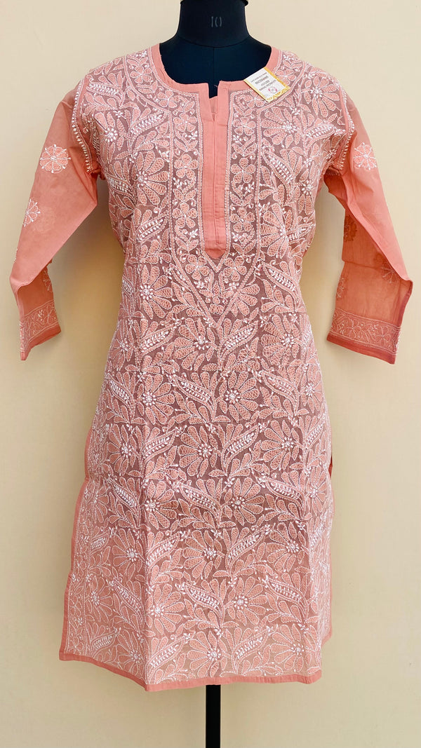 Lucknowi Chikankari Kurti Copper Cotton