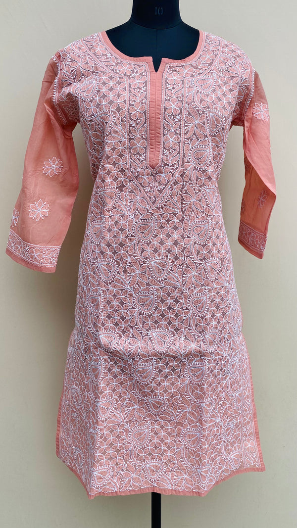 Lucknowi Chikankari Kurti Copper Cotton