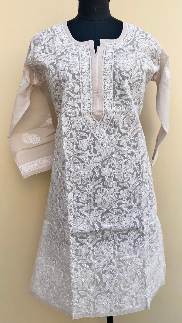 Lucknowi Chikankari Kurti Pearl Cotton