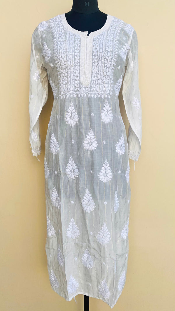 Lucknowi Chikankari Kurti White Cotton