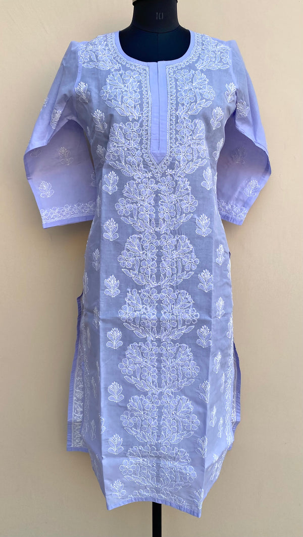 Lucknowi Chikankari Kurti Purple Cotton