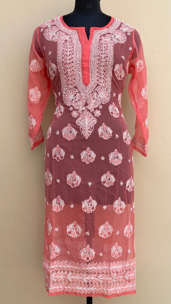 Lucknowi Chikankari Kurti Gajri Faux Georgette