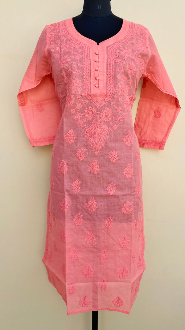 Lucknowi Chikankari Kurti Gajri Cotton with Self work