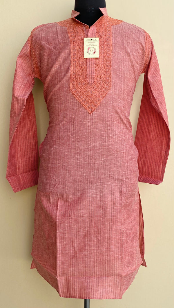 Lucknowi Chikankari Men’s Kurta Gajri Cotton