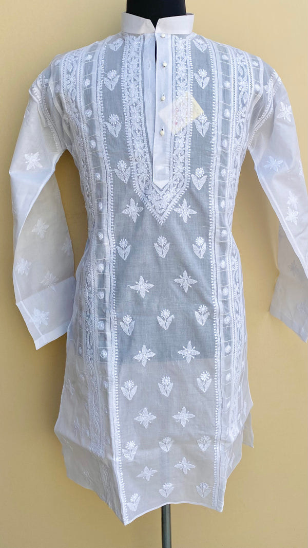 Lucknowi Chikankari Men’s Kurta White Cotton