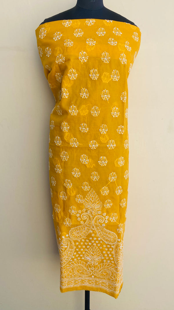 Lucknowi Chikankari Kurta Length Mustard Cotton