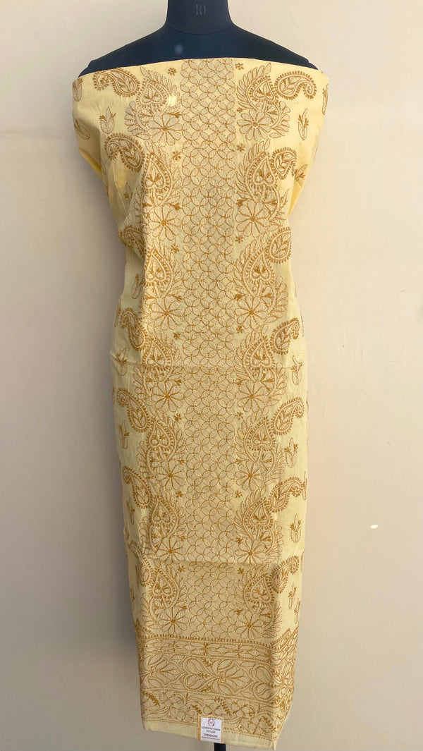 Lucknowi Chikankari Kurta Length Beige Cotton