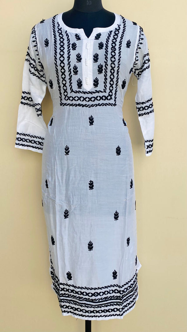 Lucknowi Chikankari Kurti White Muslin Cotton