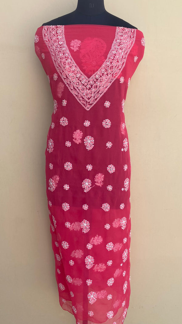 Lucknowi Chikankari Kurta Length Gajri Georgette