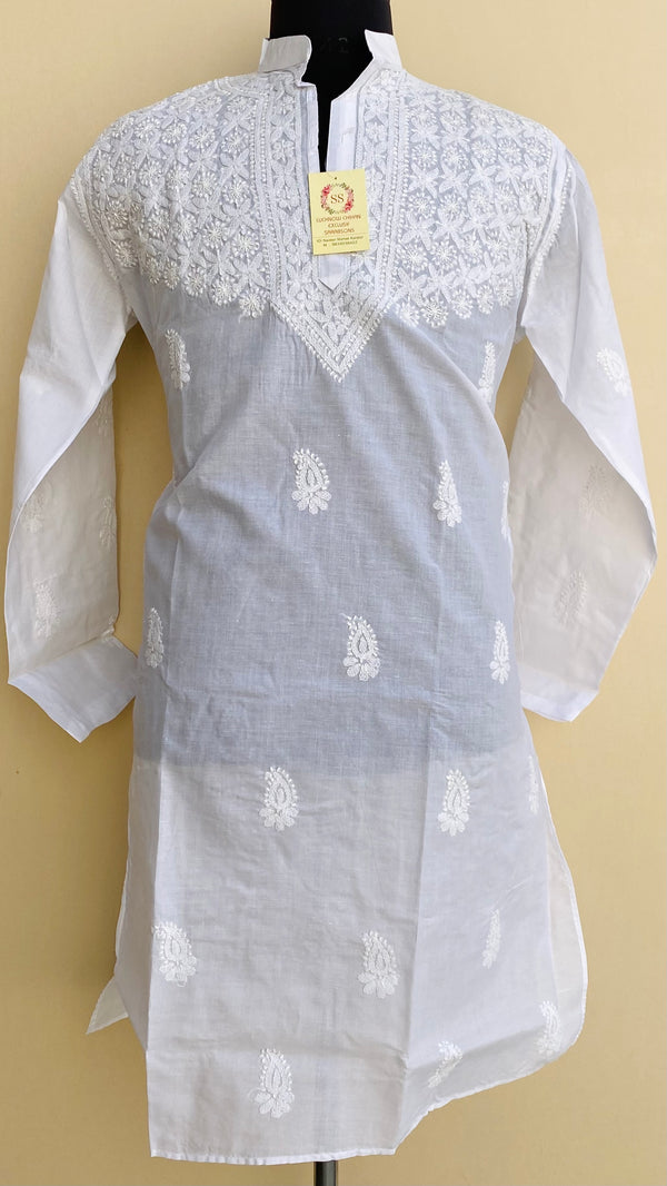 Lucknowi Chikankari Men’s Kurta White Cotton