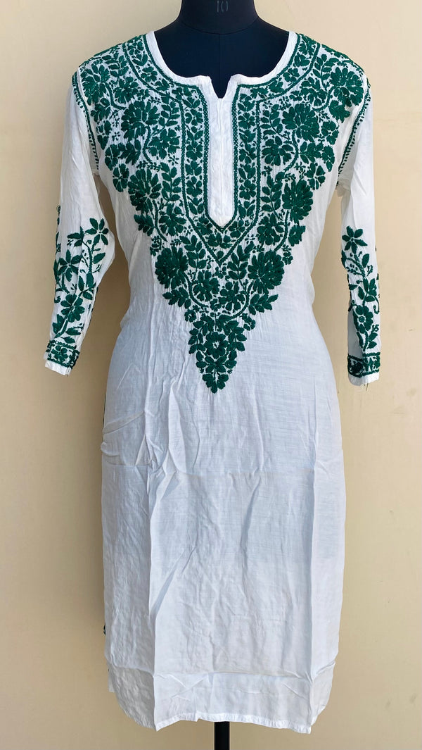 Lucknowi Chikankari Kurti White Muslin Cotton