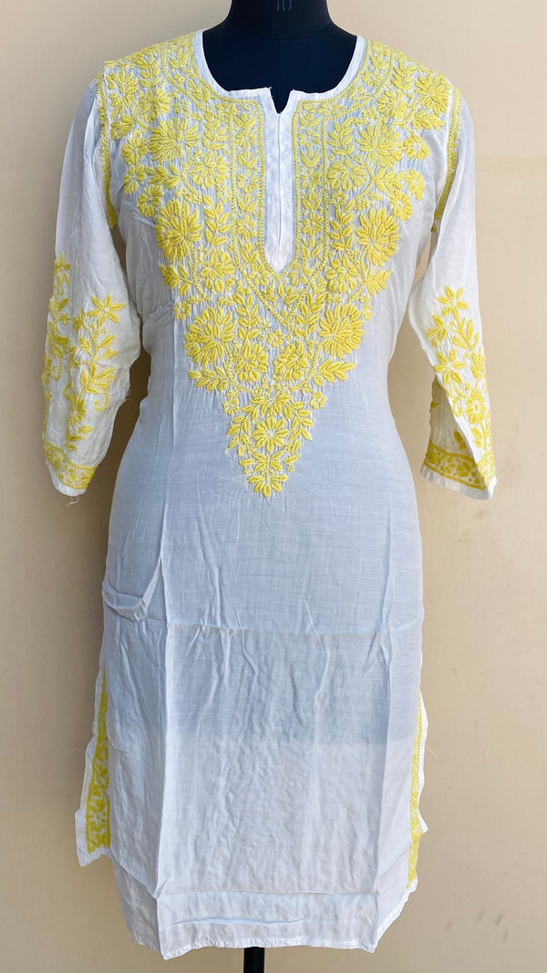 Lucknowi Chikankari Kurti White Muslin Cotton