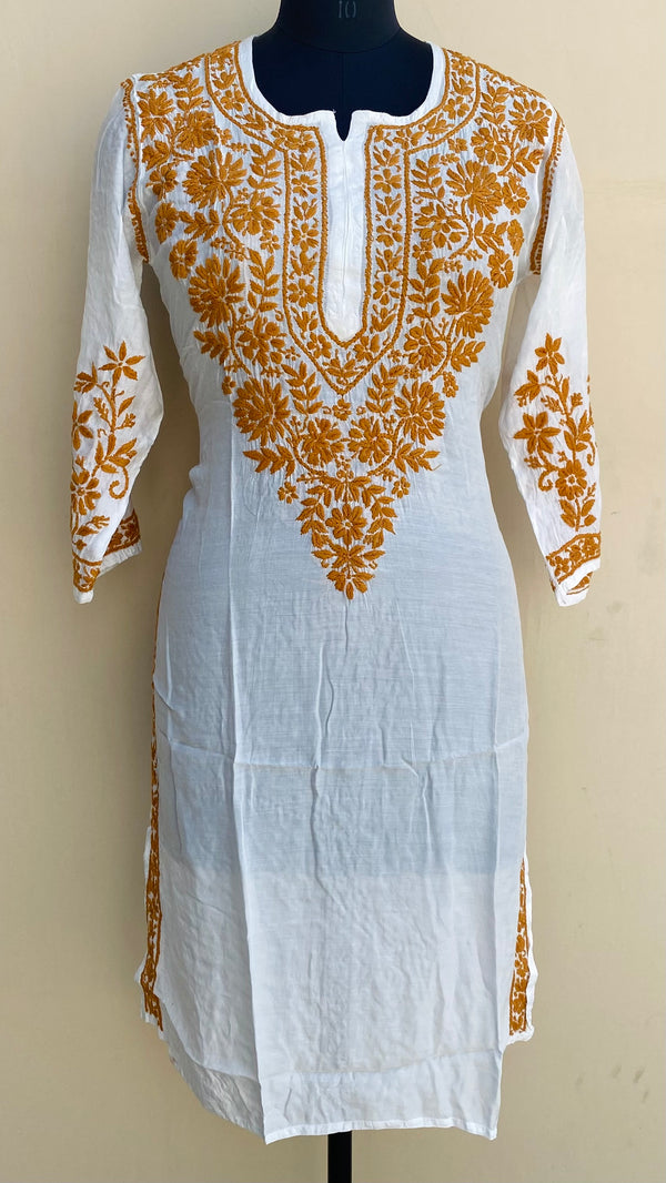 Lucknowi Chikankari Kurti White Muslin Cotton