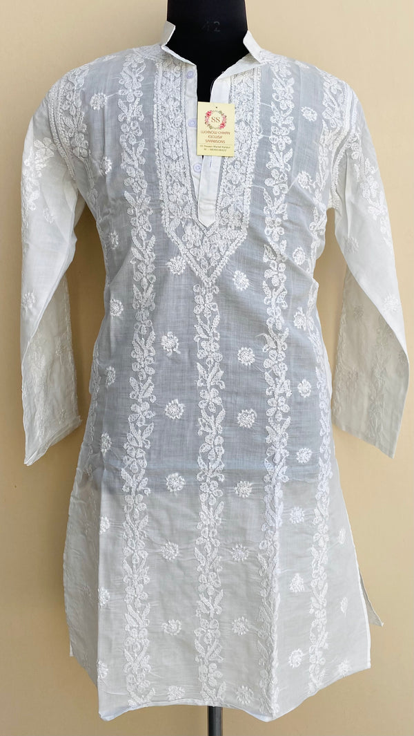 Lucknowi Chikankari Men’s Kurta White Cotton