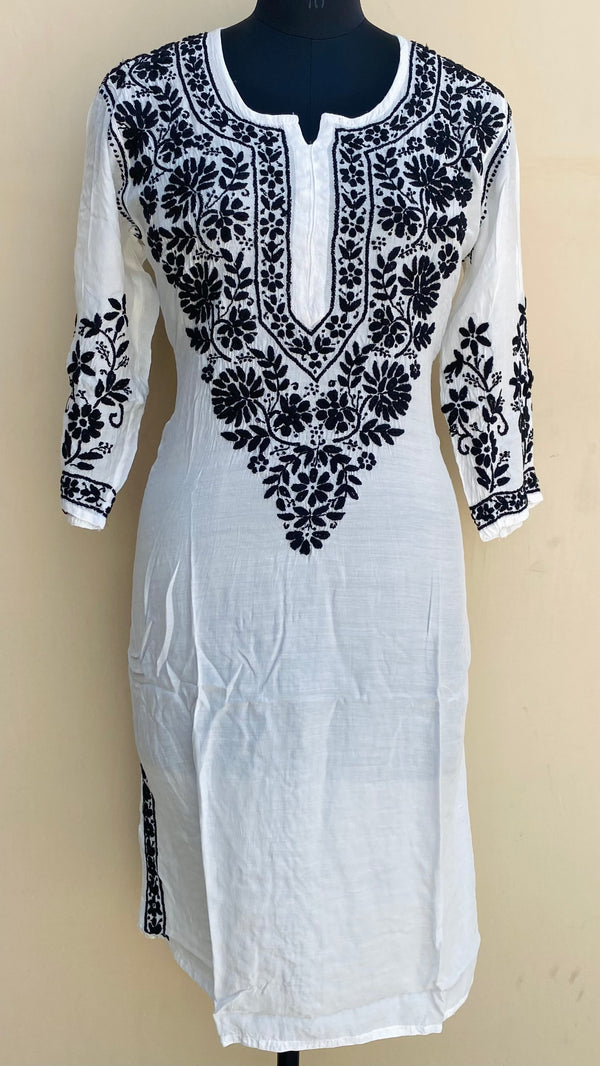 Lucknowi Chikankari Kurti White Muslin Cotton