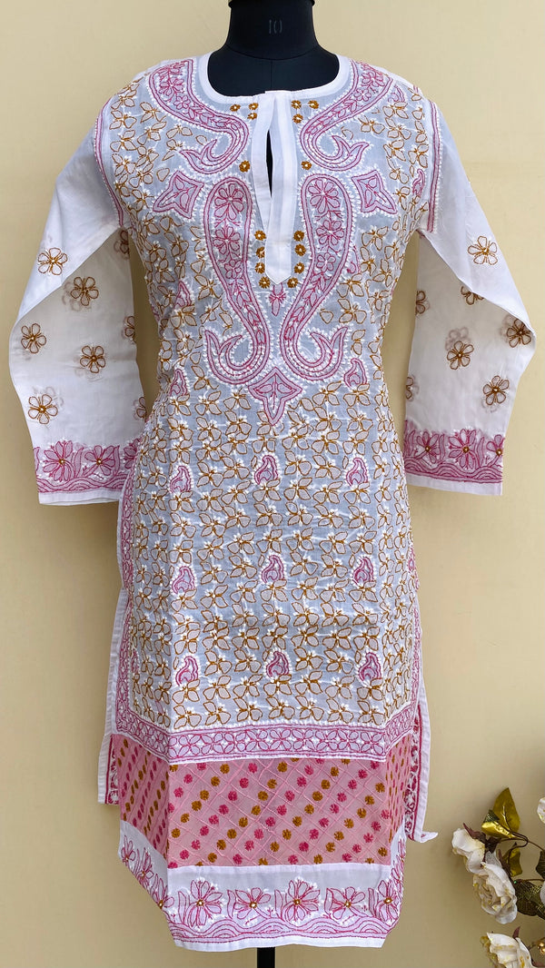 Lucknowi Chikankari Kurti White Cotton