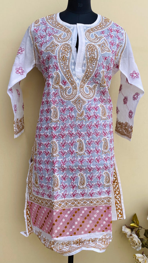 Lucknowi Chikankari Kurti White Cotton