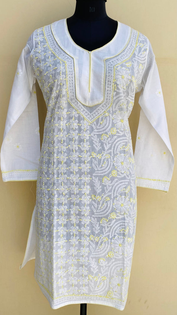 Lucknowi Chikankari Kurti White Cotton