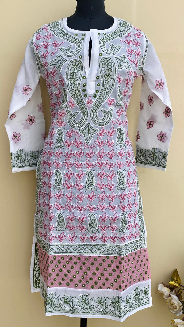 Lucknowi Chikankari Kurti White Cotton