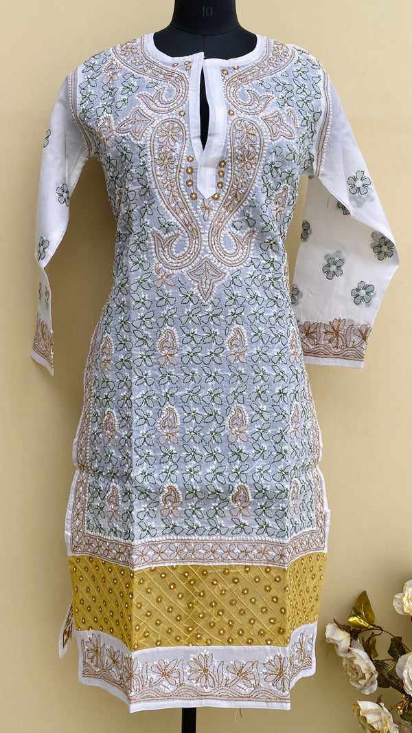 Lucknowi Chikankari Kurti White Cotton