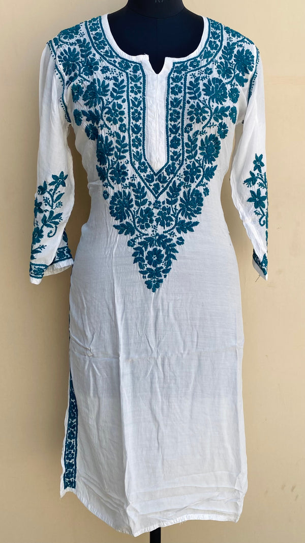 Lucknowi Chikankari Kurti White Muslin Cotton