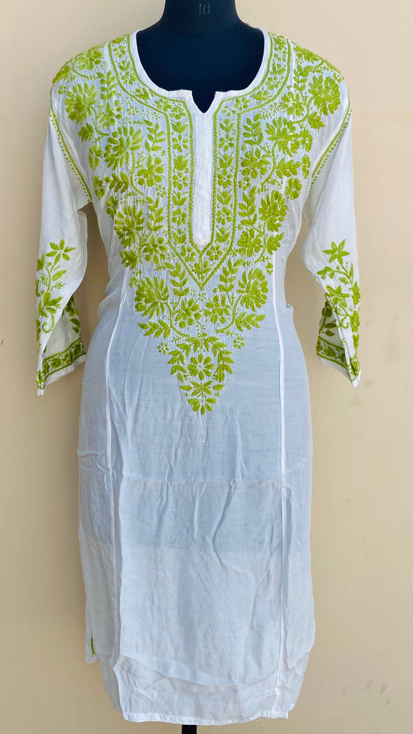 Lucknowi Chikankari Kurti White Muslin Cotton