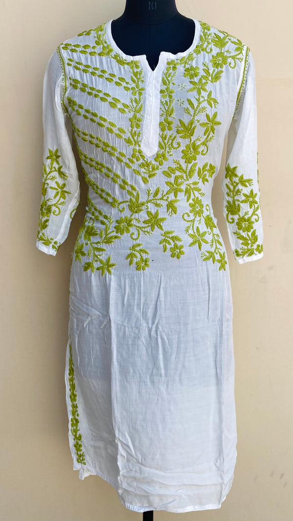 Lucknowi Chikankari Kurti White Muslin Cotton