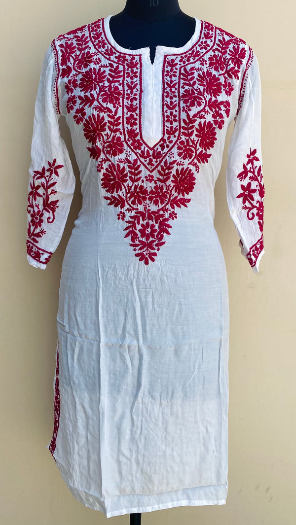 Lucknowi Chikankari Kurti White Muslin Cotton