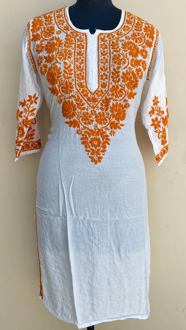 Lucknowi Chikankari Kurti White Muslin Cotton