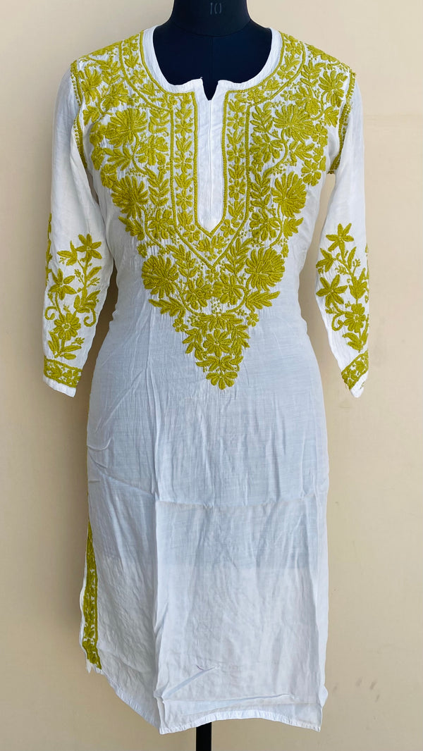 Lucknowi Chikankari Kurti White Muslin Cotton