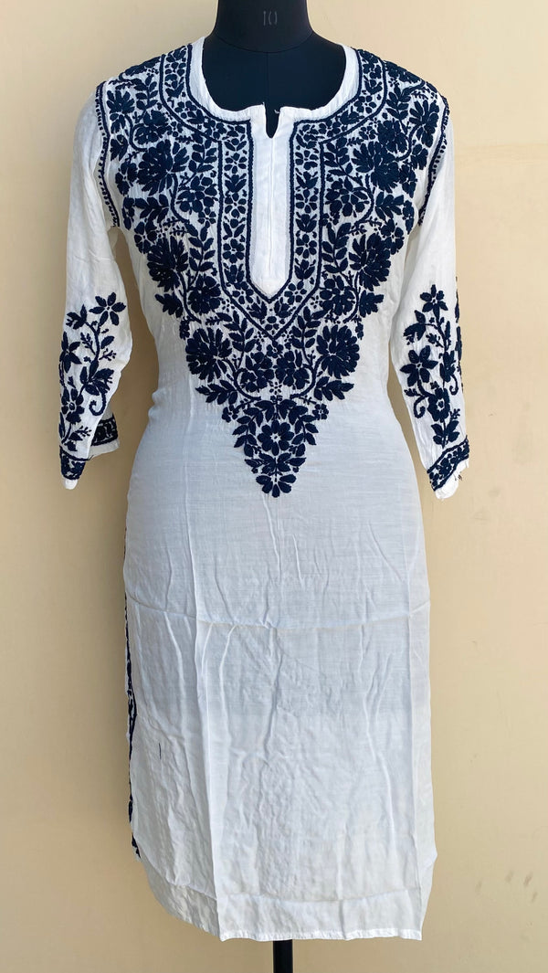 Lucknowi Chikankari Kurti White Muslin Cotton