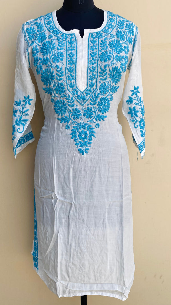 Lucknowi Chikankari Kurti White Muslin Cotton