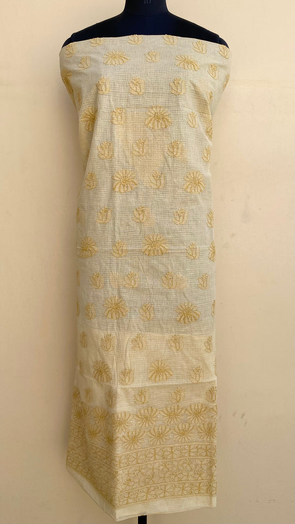 Lucknowi Chikankari Kurta Length Beige Kota