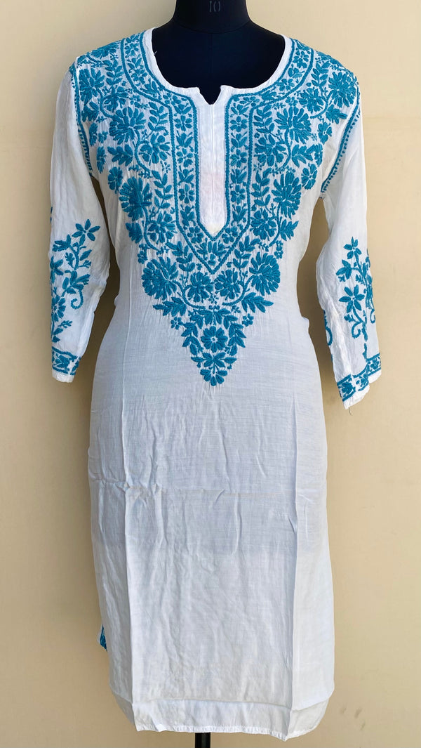 Lucknowi Chikankari Kurti White Muslin Cotton