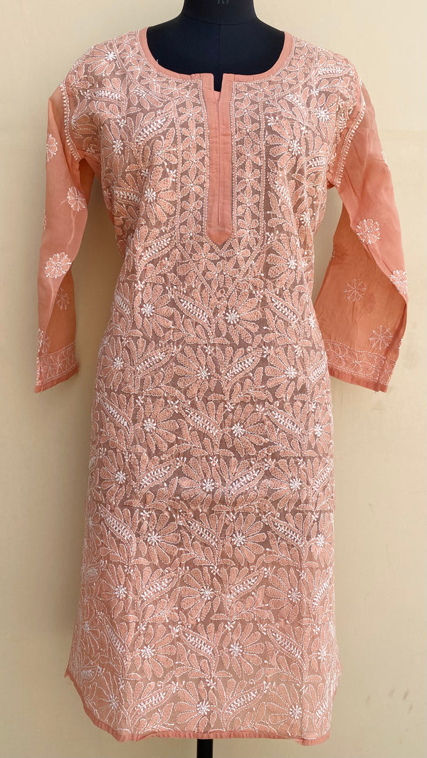 Lucknowi Chikankari Kurti Copper Cotton