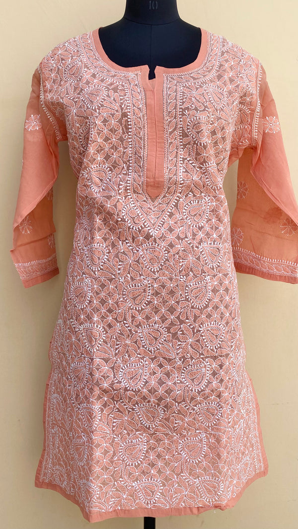 Lucknowi Chikankari Kurti Copper Cotton