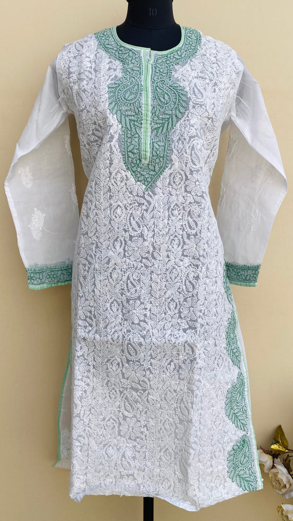 Lucknowi Chikankari Kurti White Cotton