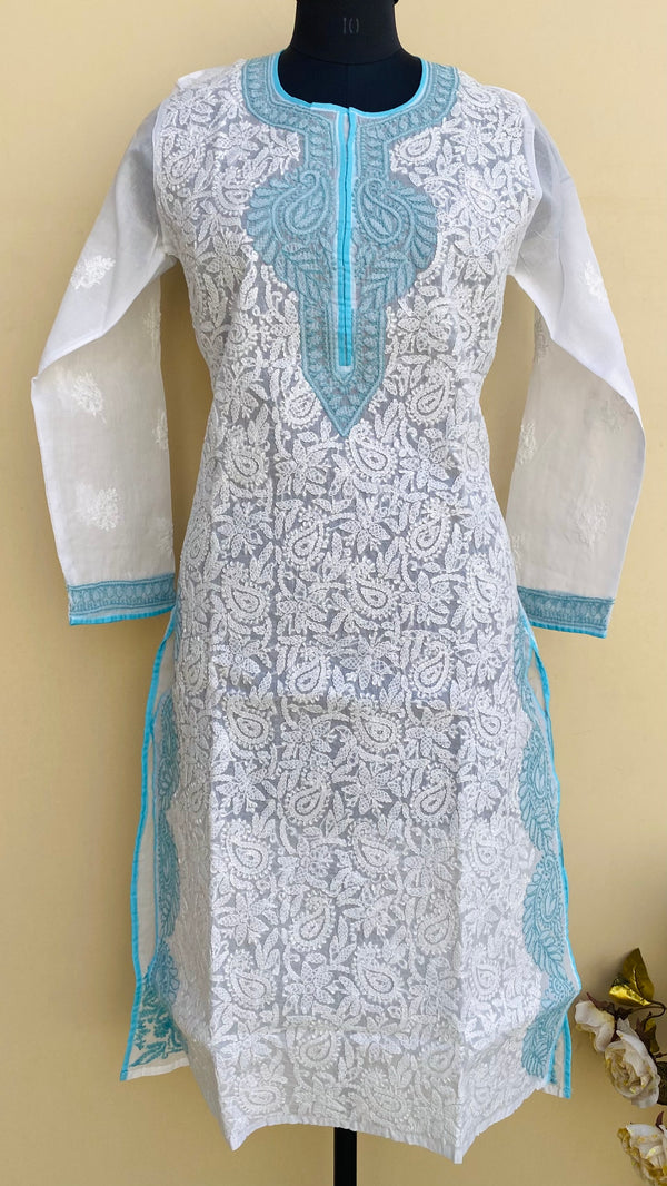 Lucknowi Chikankari Kurti White Cotton