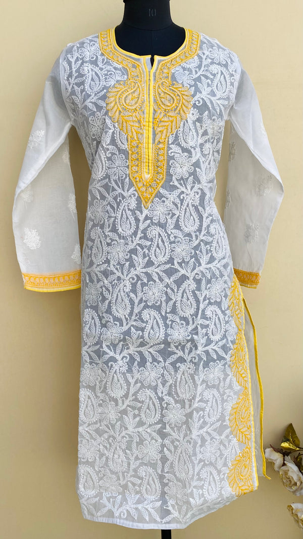 Lucknowi Chikankari Kurti White Cotton