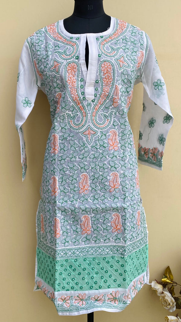 Lucknowi Chikankari Kurti White Cotton