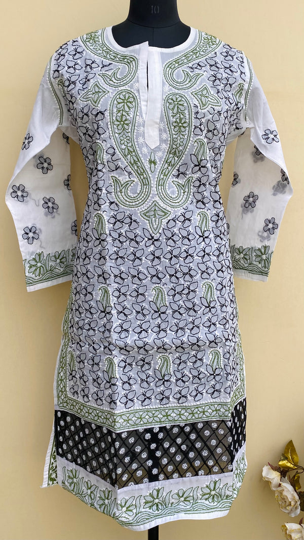 Lucknowi Chikankari Kurti White Cotton