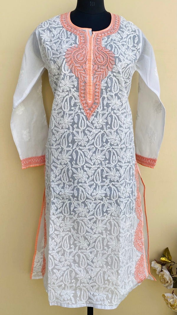 Lucknowi Chikankari Kurti White Cotton