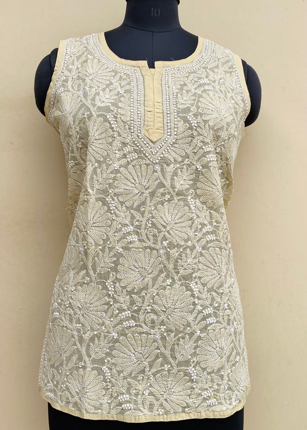 Lucknowi Chikankari Short Kurti  Being Cotton