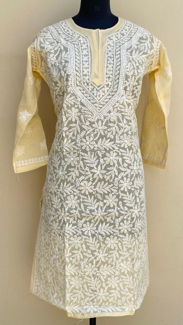 Lucknowi Chikankari Kurti Cream Cotton