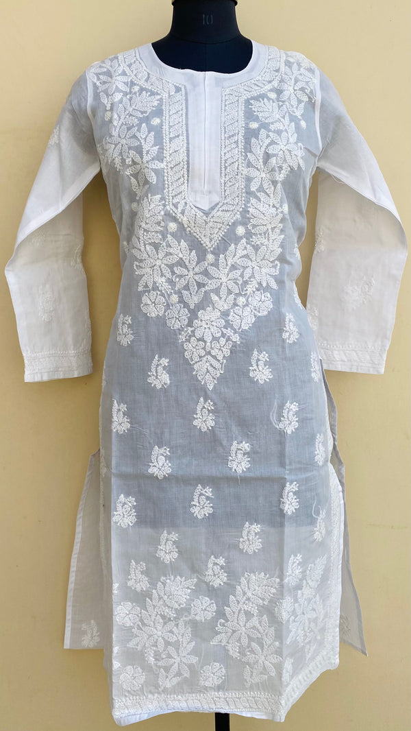 Lucknowi Chikankari Kurti White Cotton