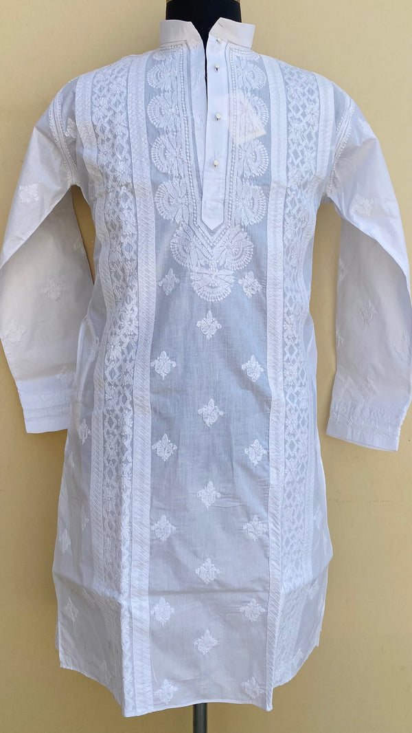 Lucknowi Chikankari Men’s Kurta White Cotton