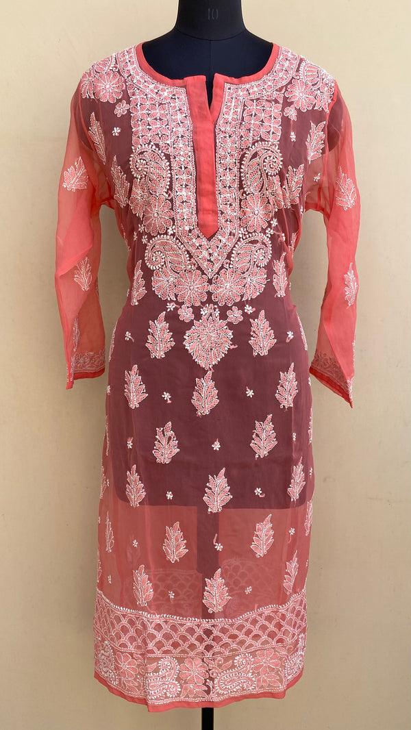 Lucknowi Chikankari Kurti Gajri Georgette