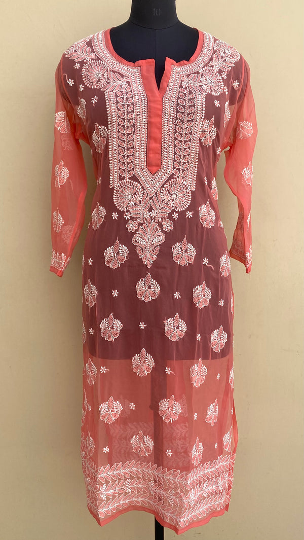 Lucknowi Chikankari Kurti Gajri Georgette